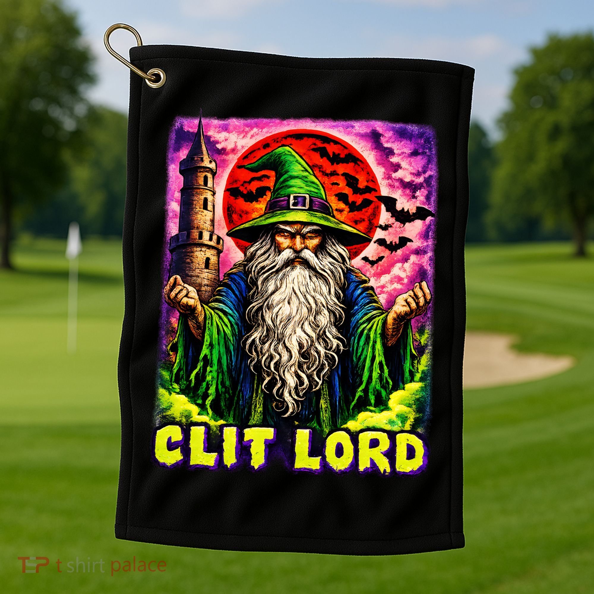 Clit Lord Funny Offensive Wizzard Golf Towel