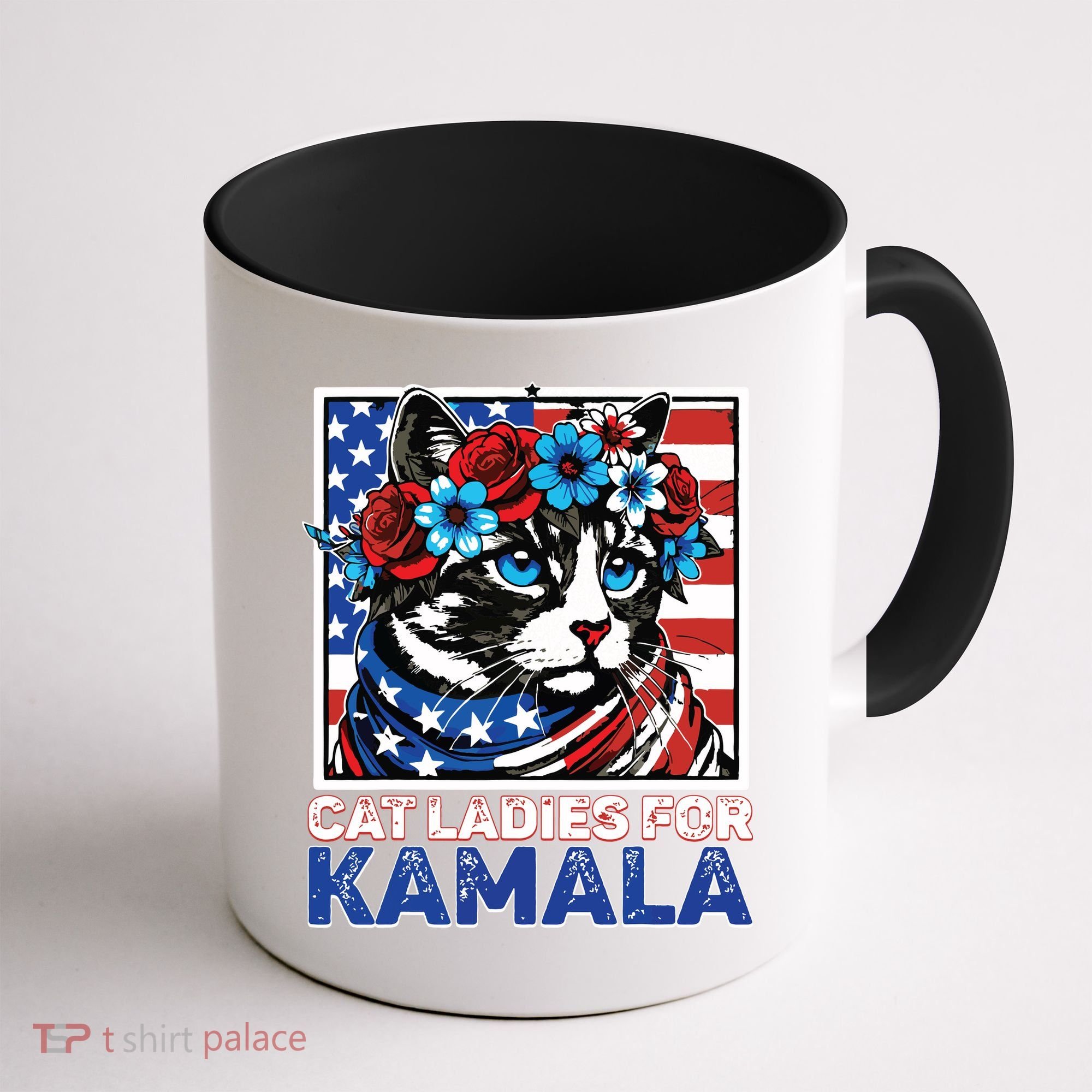 Cat Ladies For Kamala Funny Cat 2024 President Kamalaharris Coffee Mug