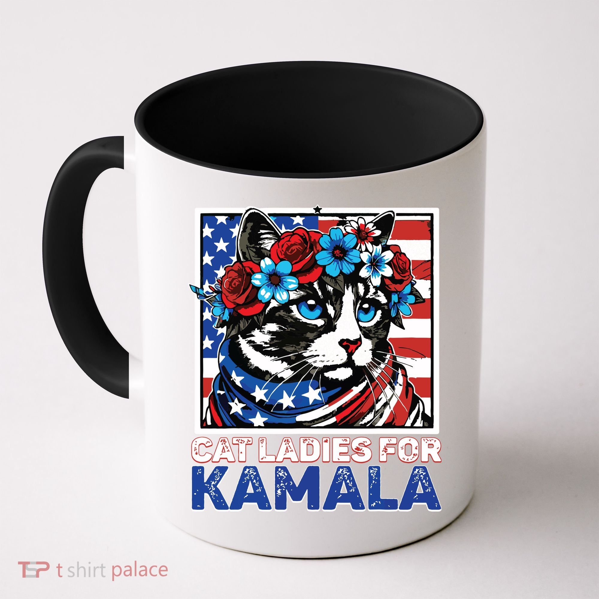 Cat Ladies For Kamala Funny Cat 2024 President Kamalaharris Coffee Mug