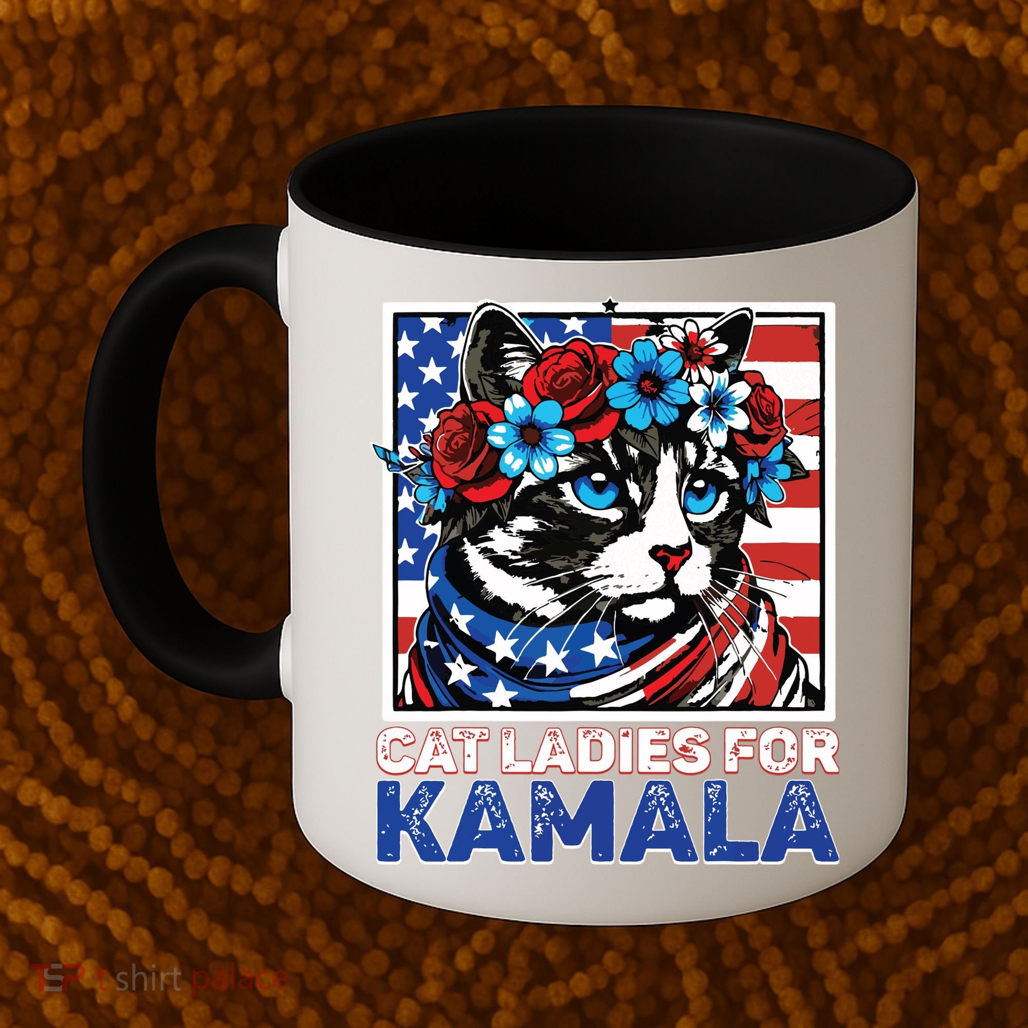 Cat Ladies For Kamala Funny Cat 2024 President Kamalaharris Coffee Mug
