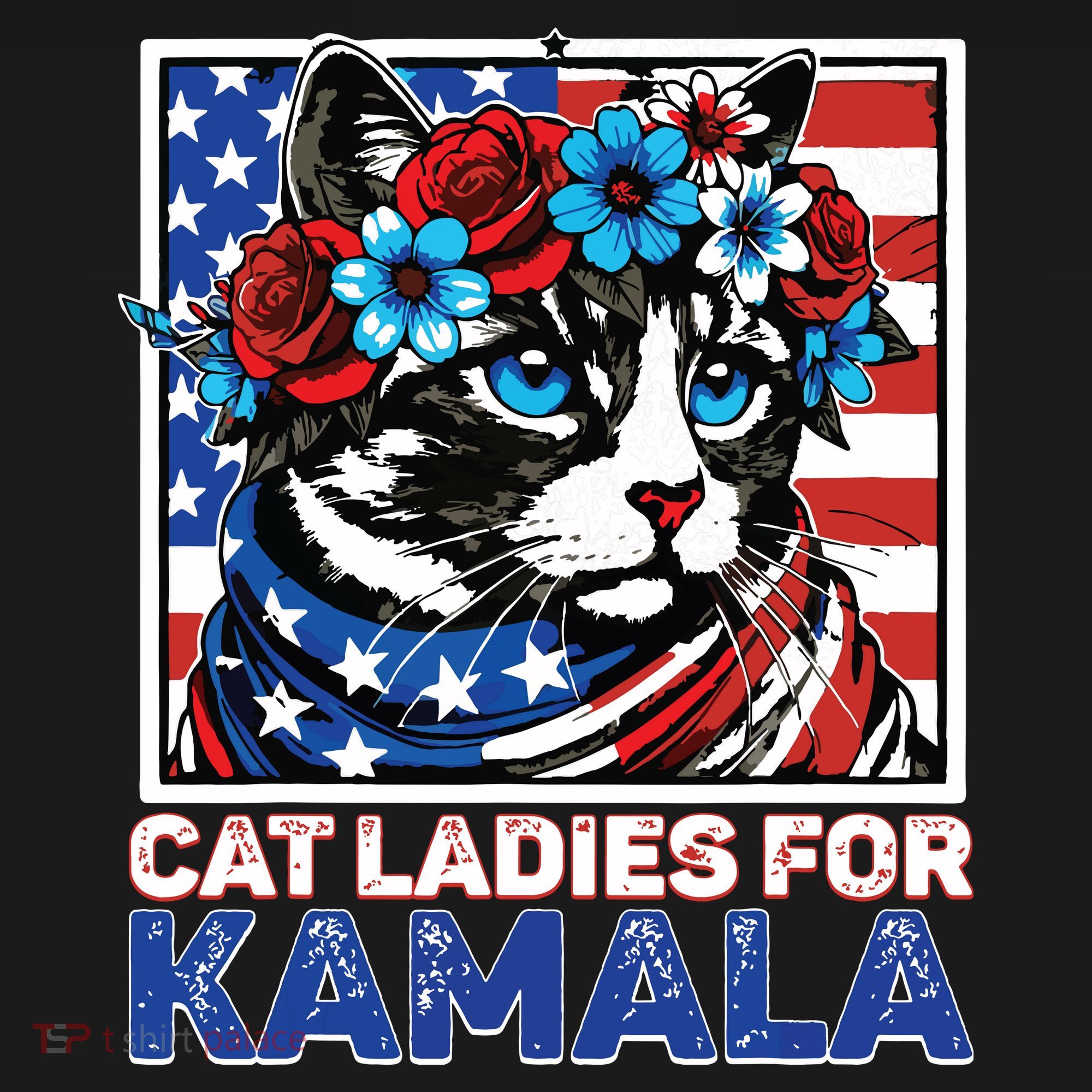 Cat Ladies For Kamala Funny Cat 2024 President Kamalaharris Coaster