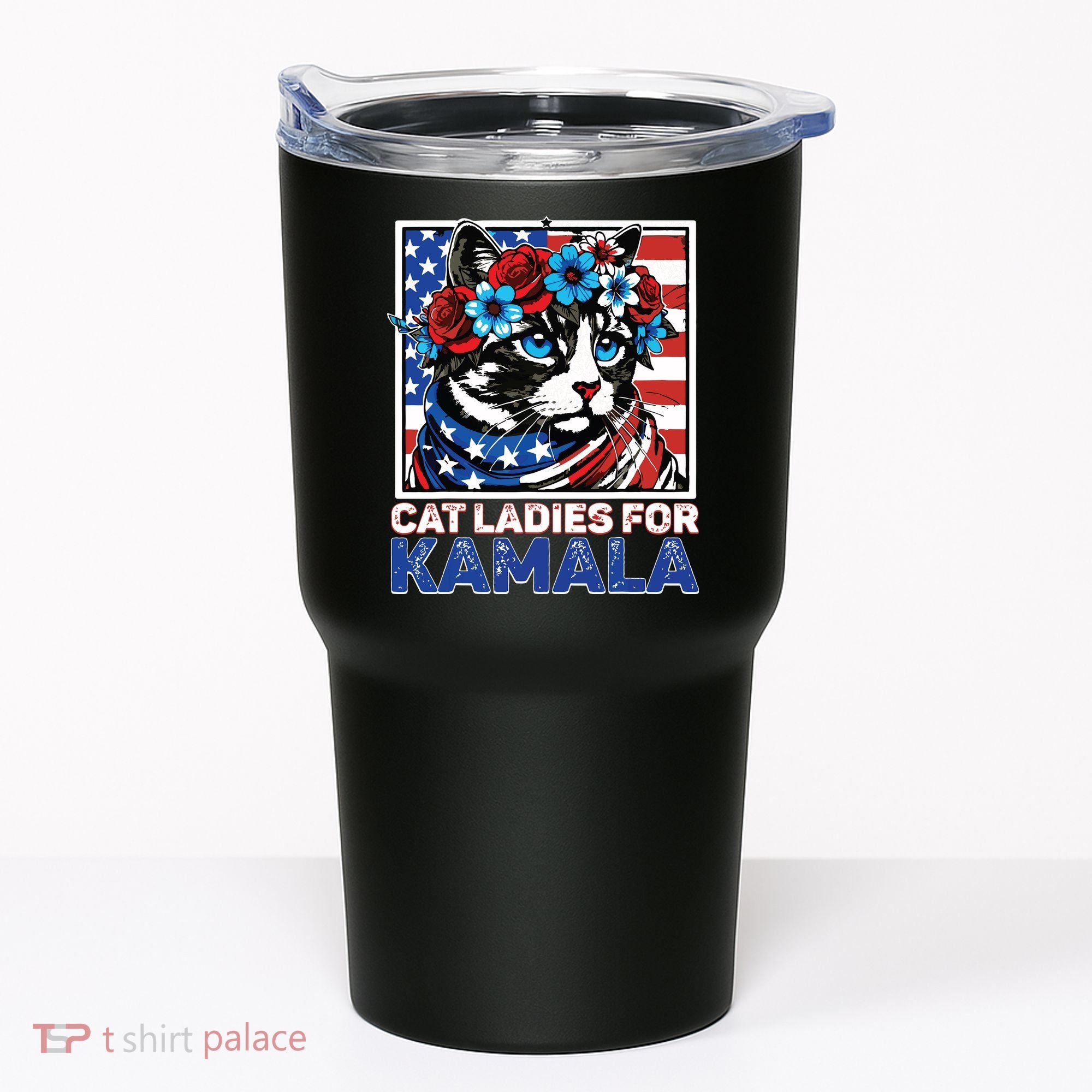 Cat Ladies For Kamala Funny Cat 2024 President Kamalaharris Tumbler