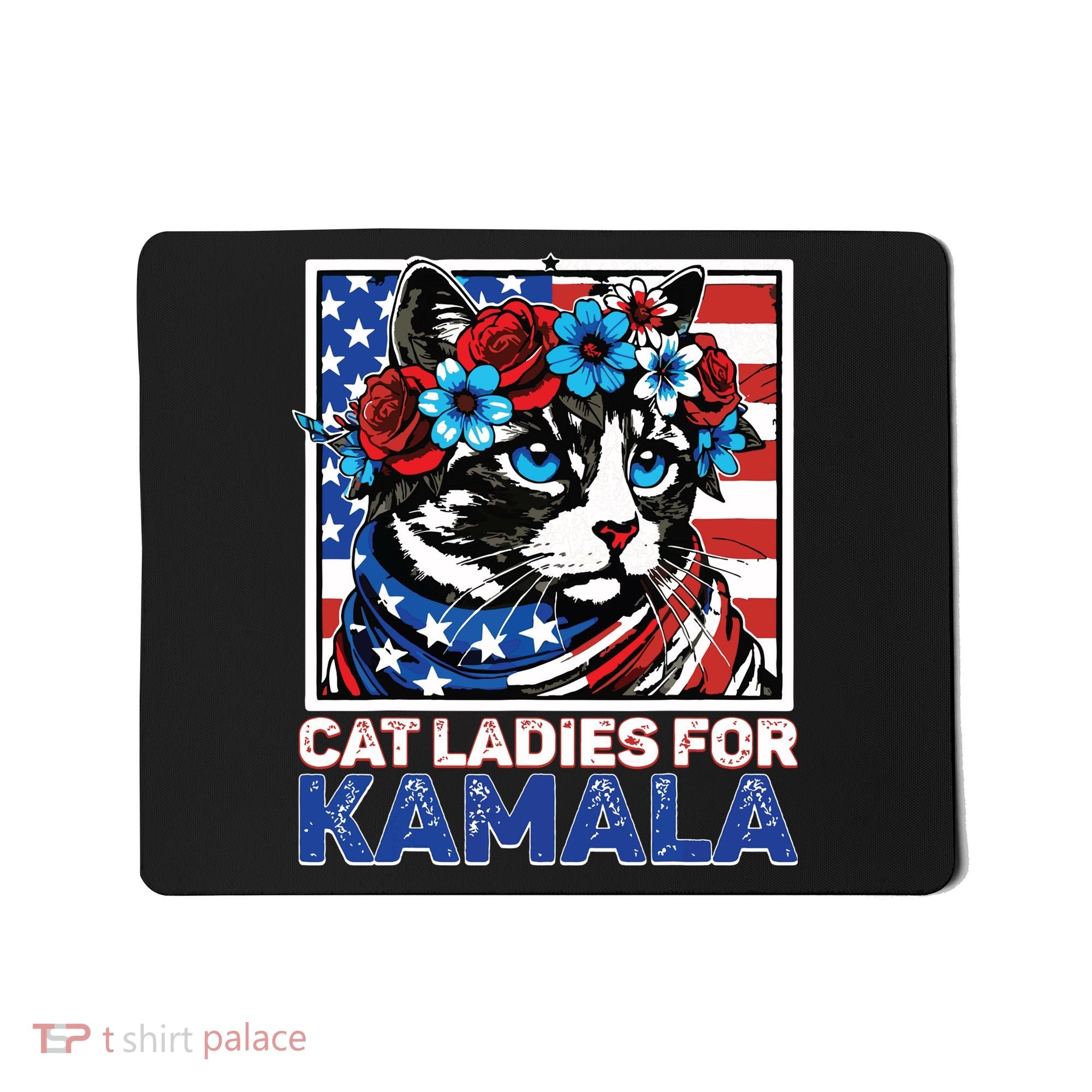 Cat Ladies For Kamala Funny Cat 2024 President Kamalaharris Mousepad