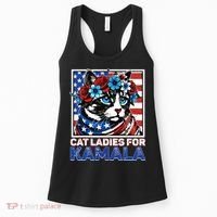 Cat Ladies For Kamala Funny Cat 2024 President Kamalaharris Women's Tank Top thumb 0