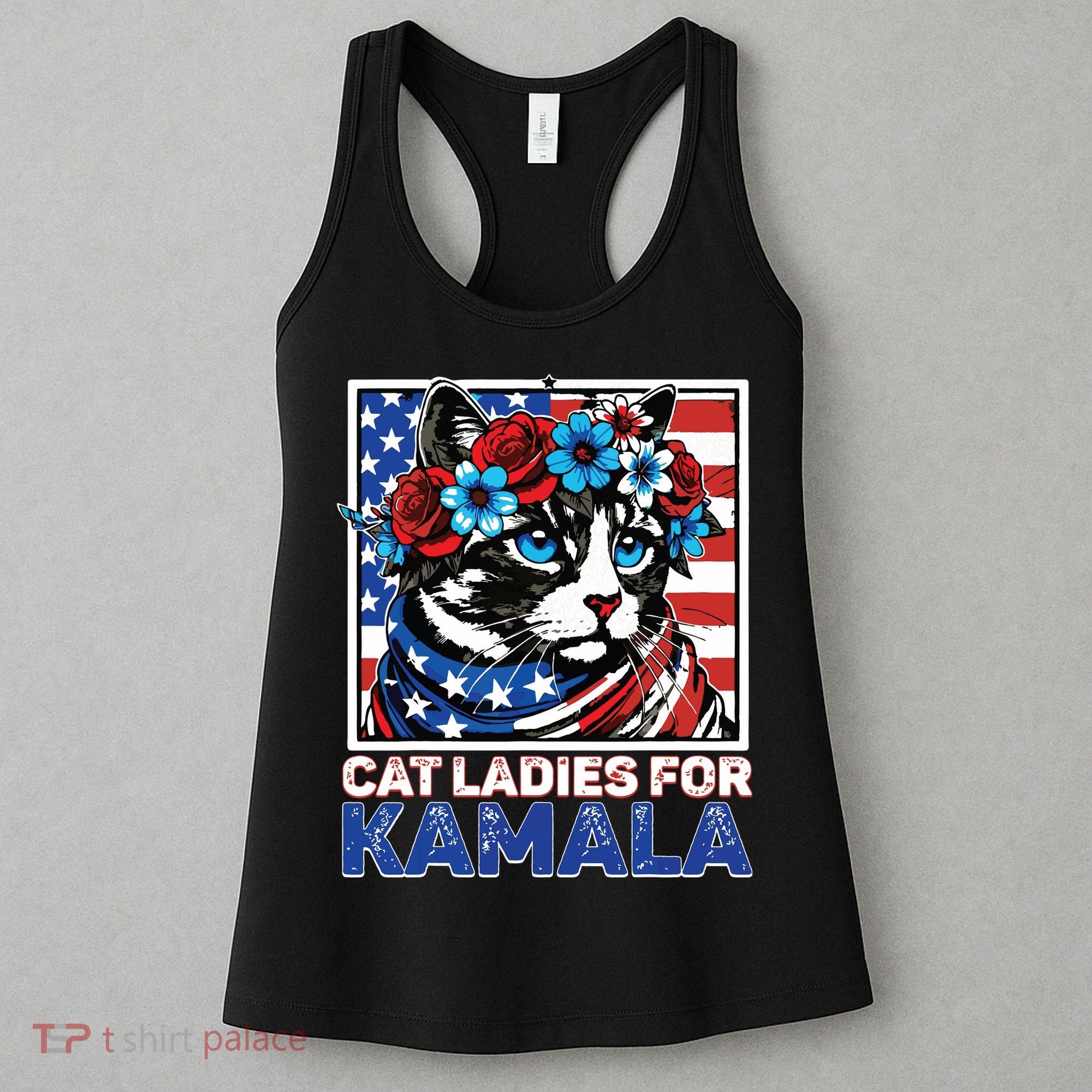 Cat Ladies For Kamala Funny Cat 2024 President Kamalaharris Women's Tank Top