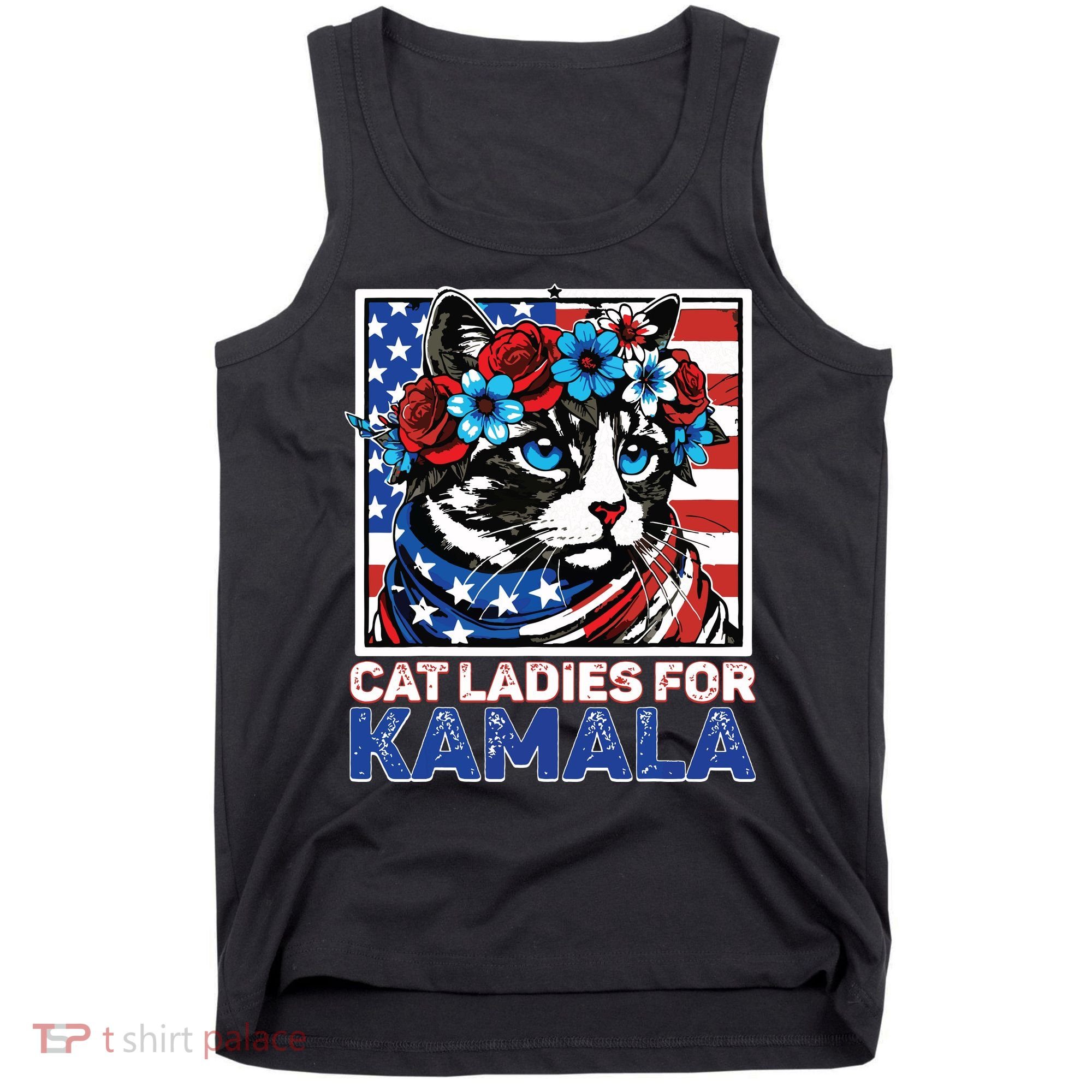 Cat Ladies For Kamala Funny Cat 2024 President Kamalaharris Tank Top