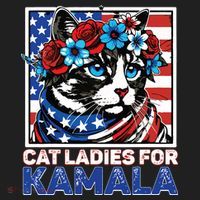 Cat Ladies For Kamala Funny Cat 2024 President Kamalaharris Golf Towel thumb 3