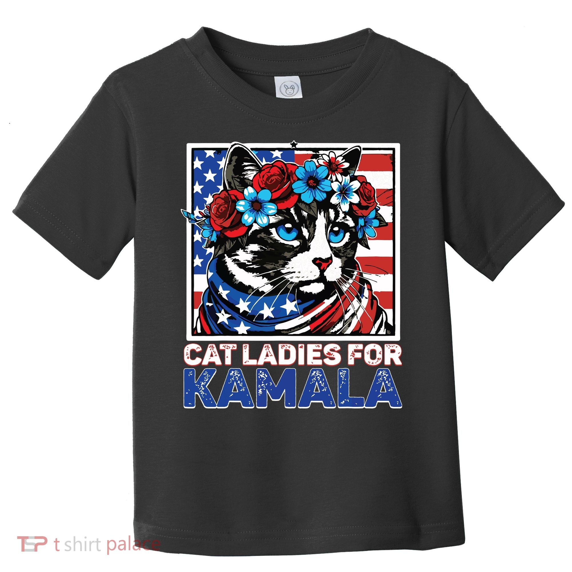 Cat Ladies For Kamala Funny Cat 2024 President Kamalaharris Toddler T-Shirt