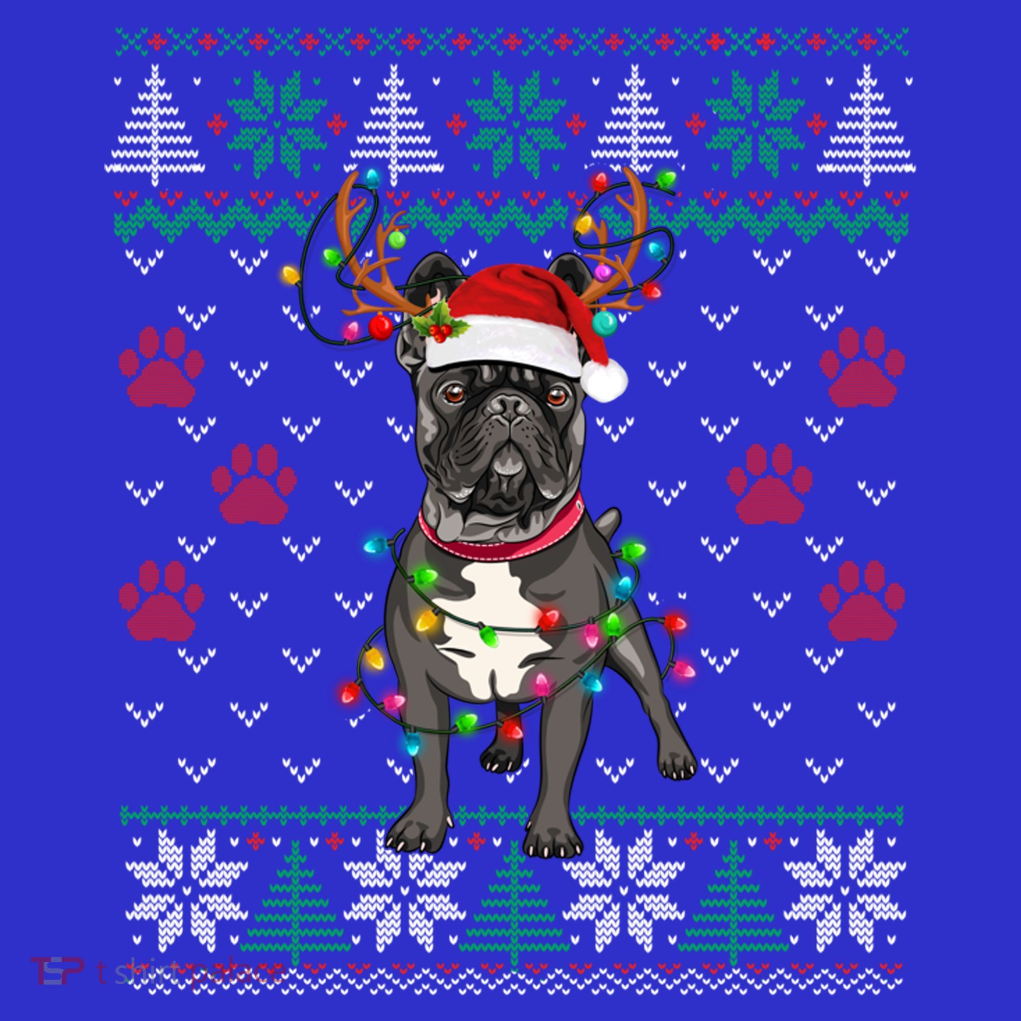 Christmas Lights French Bulldog Dog Lover Xmas Ugly Sweater Cool Gift T-Shirt
