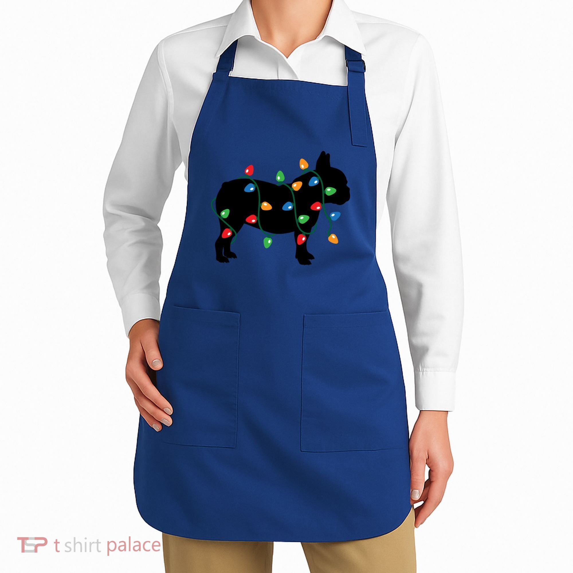 Christmas Lights French Bulldog Dog Lover Gift Apron