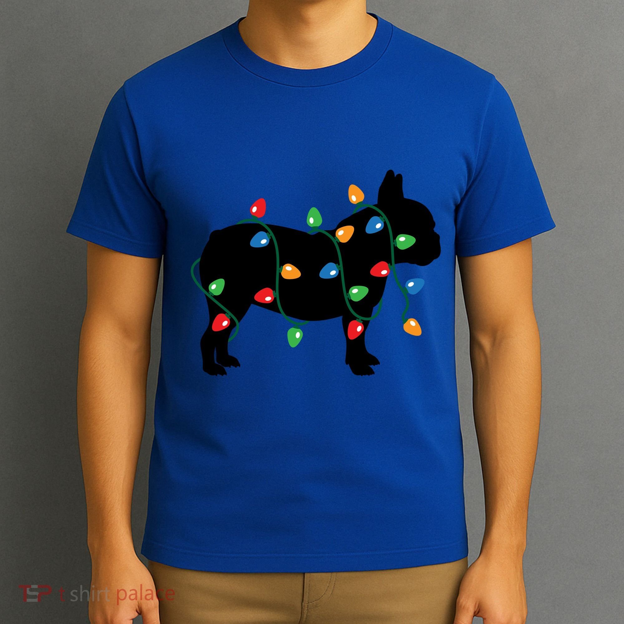 Christmas Lights French Bulldog Dog Lover Gift T-Shirt