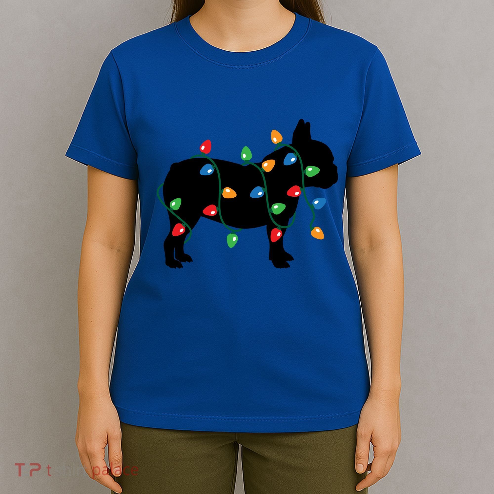Christmas Lights French Bulldog Dog Lover Gift T-Shirt