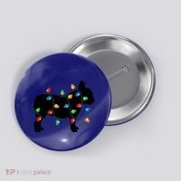 Christmas Lights French Bulldog Dog Lover Gift Button thumb 0