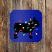 Christmas Lights French Bulldog Dog Lover Gift Coaster thumb 0