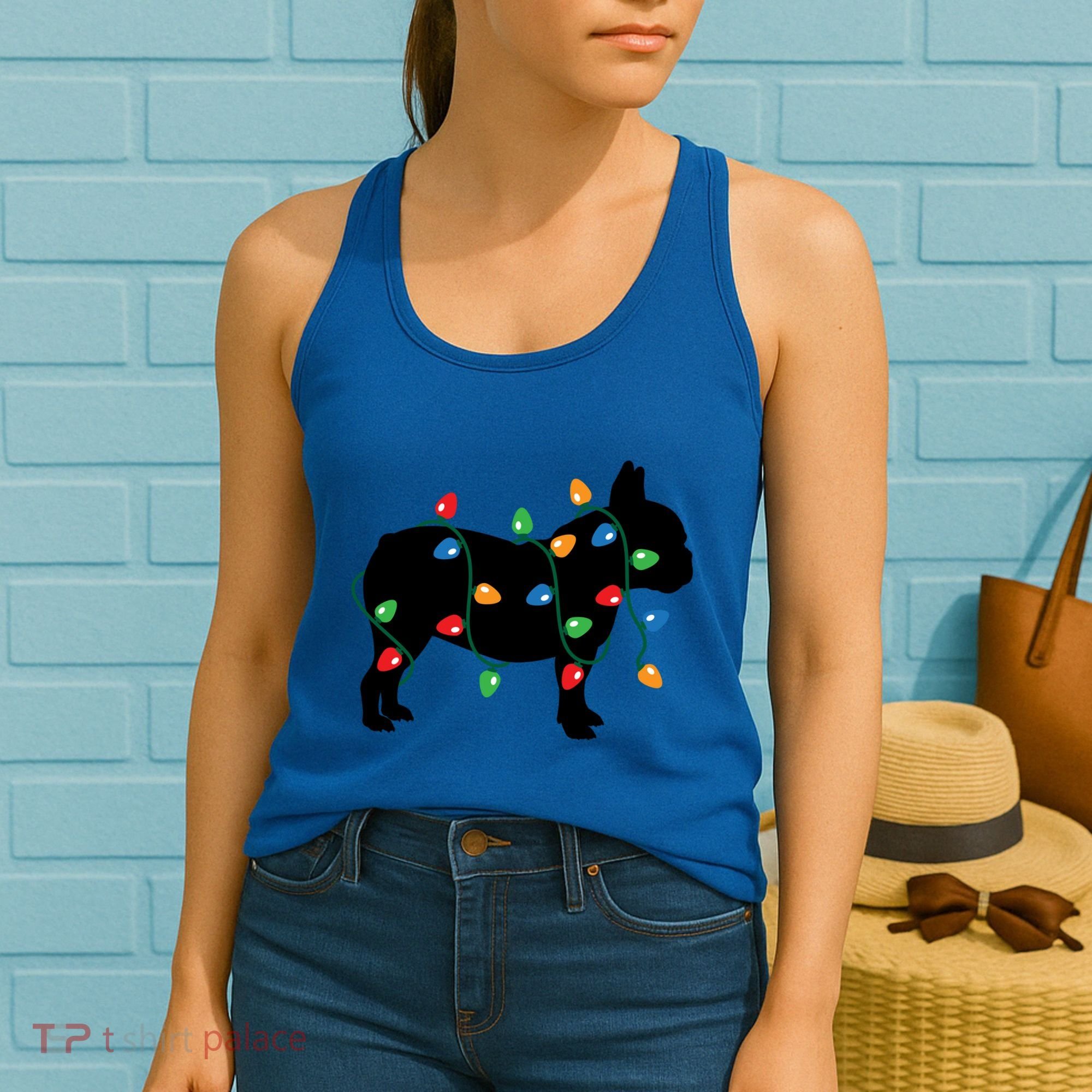 Christmas Lights French Bulldog Dog Lover Gift Women's Tank Top