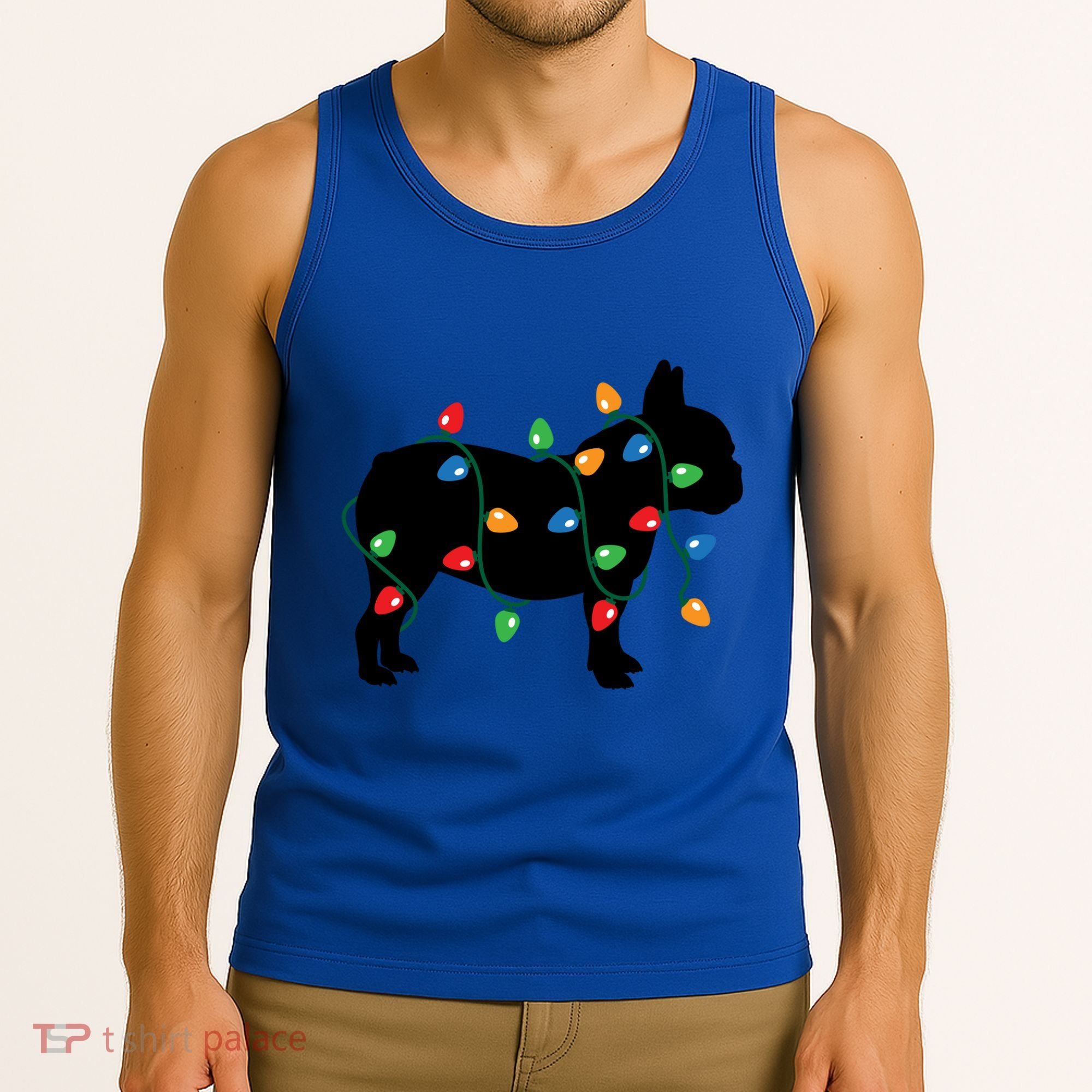 Christmas Lights French Bulldog Dog Lover Gift Tank Top