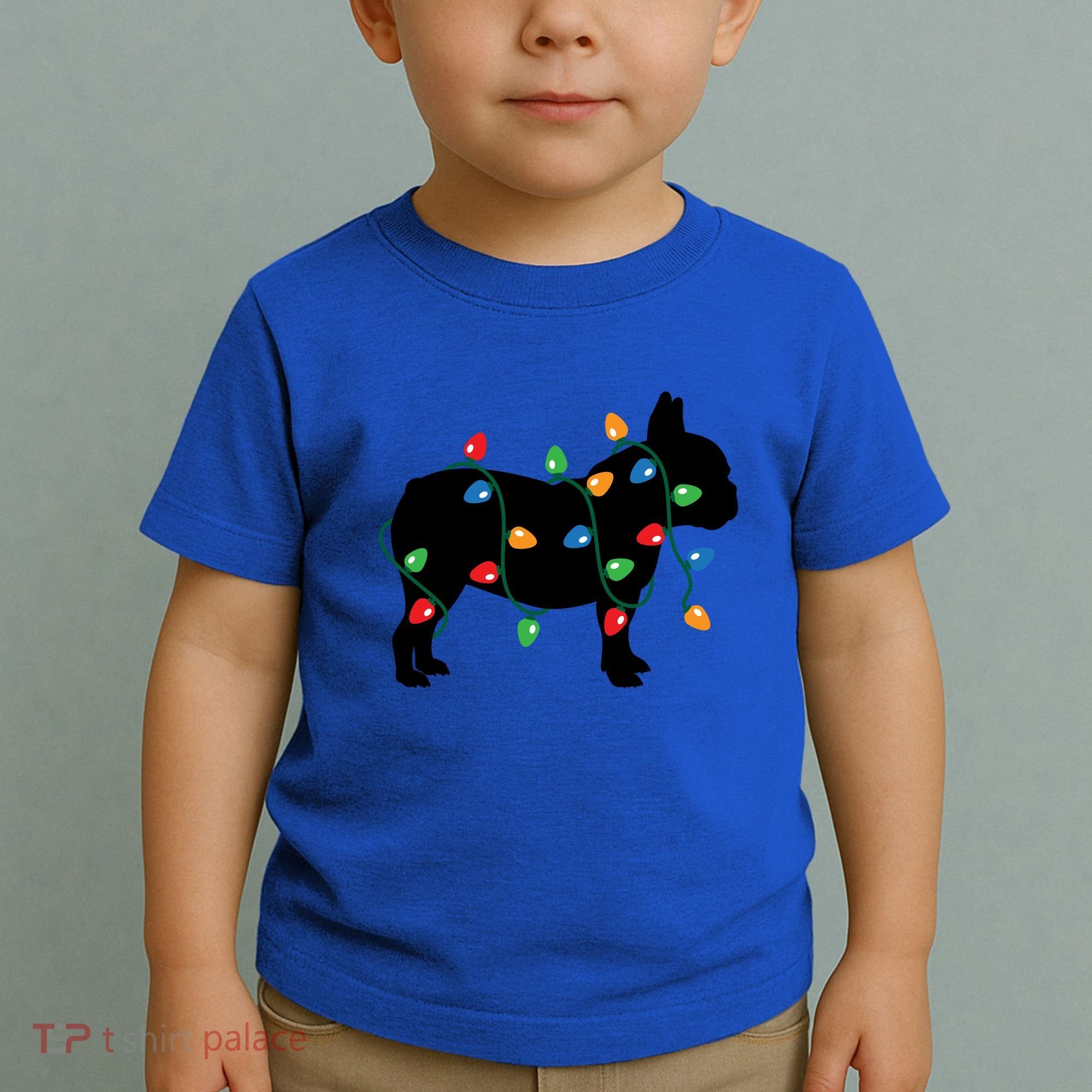 Christmas Lights French Bulldog Dog Lover Gift Toddler T-Shirt