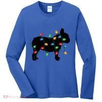 Christmas Lights French Bulldog Dog Lover Gift Women's Long Sleeve Shirt thumb 0
