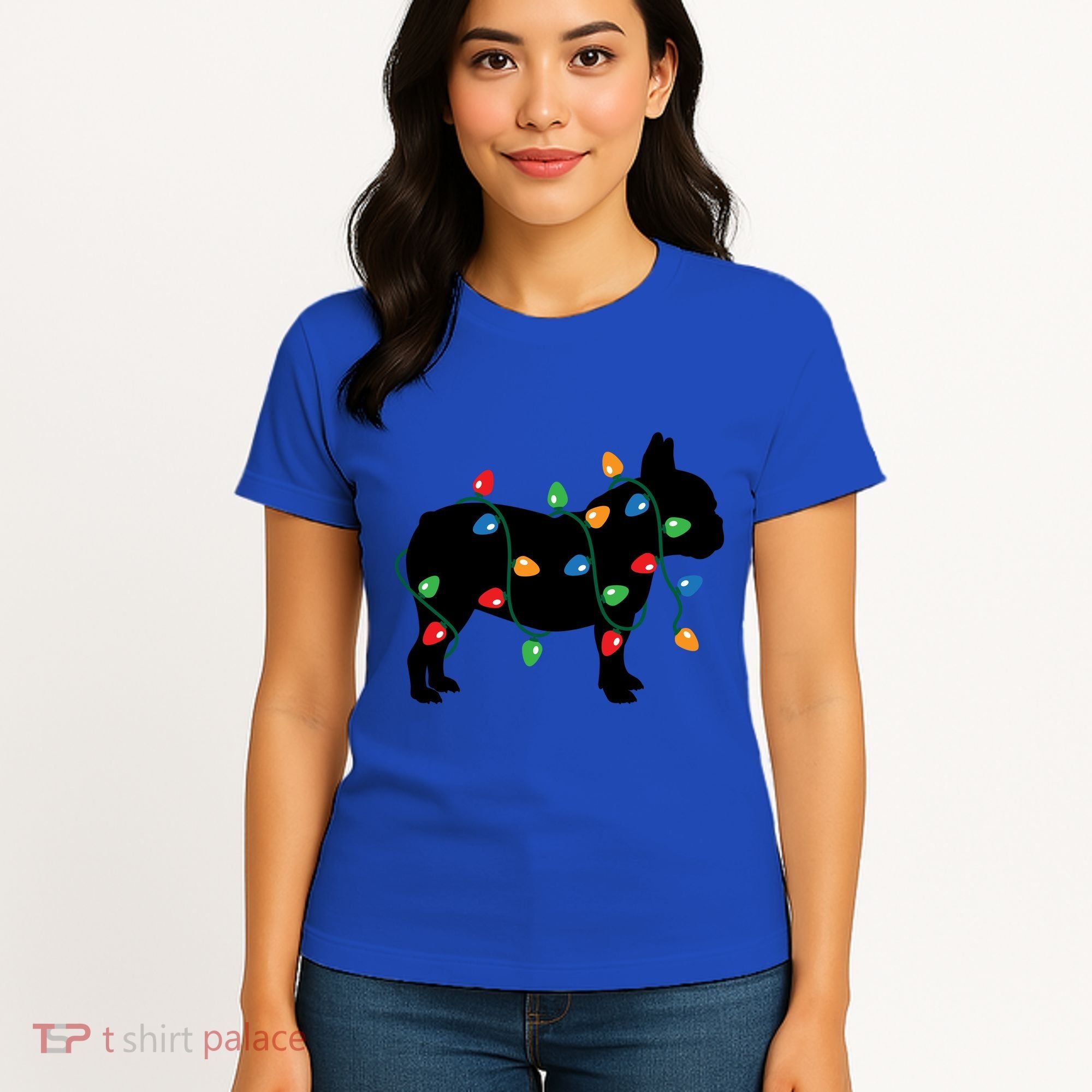 Christmas Lights French Bulldog Dog Lover Gift Women's T-Shirt