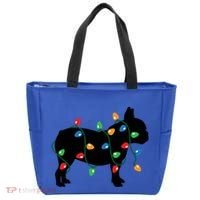 Christmas Lights French Bulldog Dog Lover Gift Tote Bag thumb 0