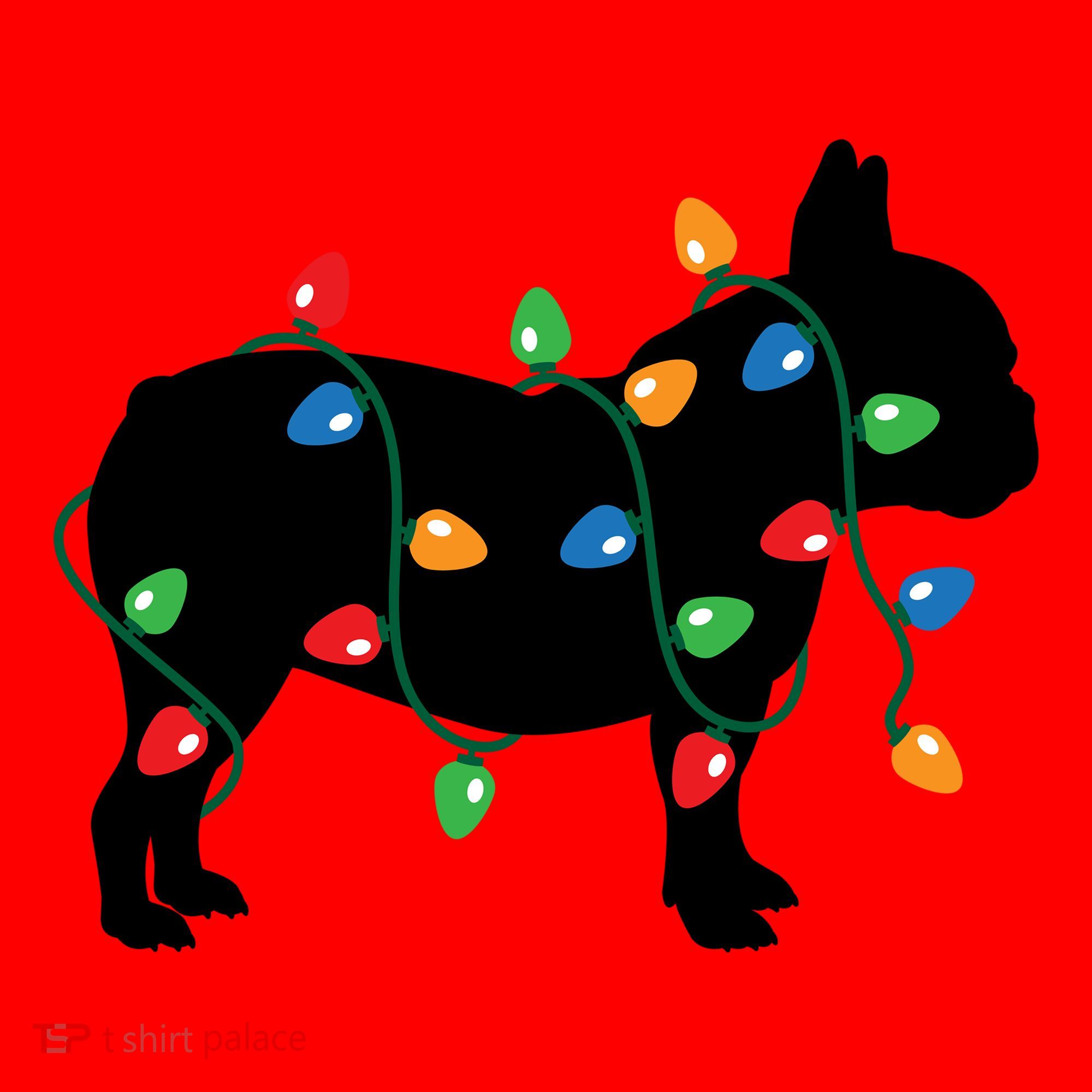 Christmas Lights French Bulldog Dog Lover Gift Santa Hat