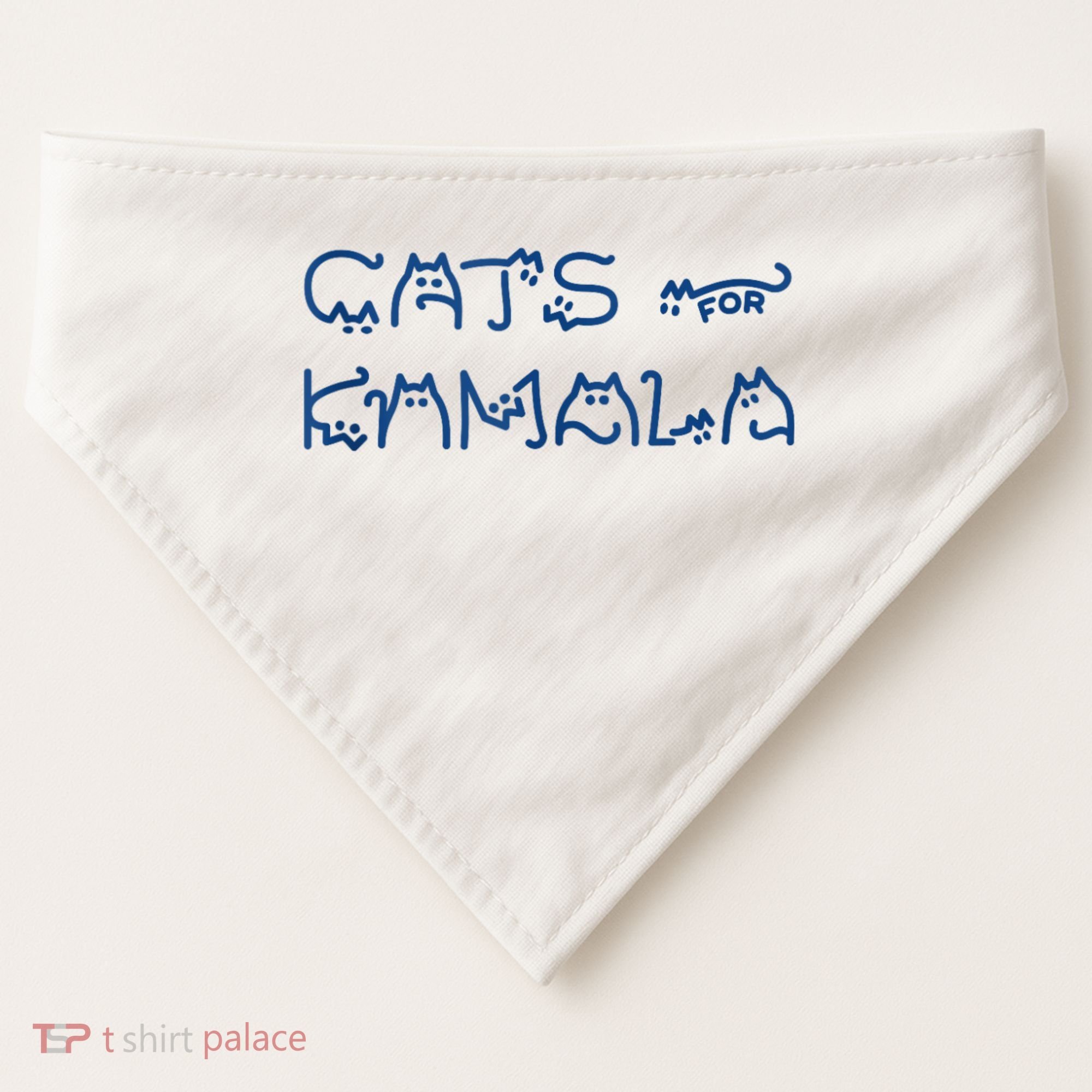 Cat Ladies For Kamala Cat Typography Alphabet Cute Simple USA-Made Doggie Bandana