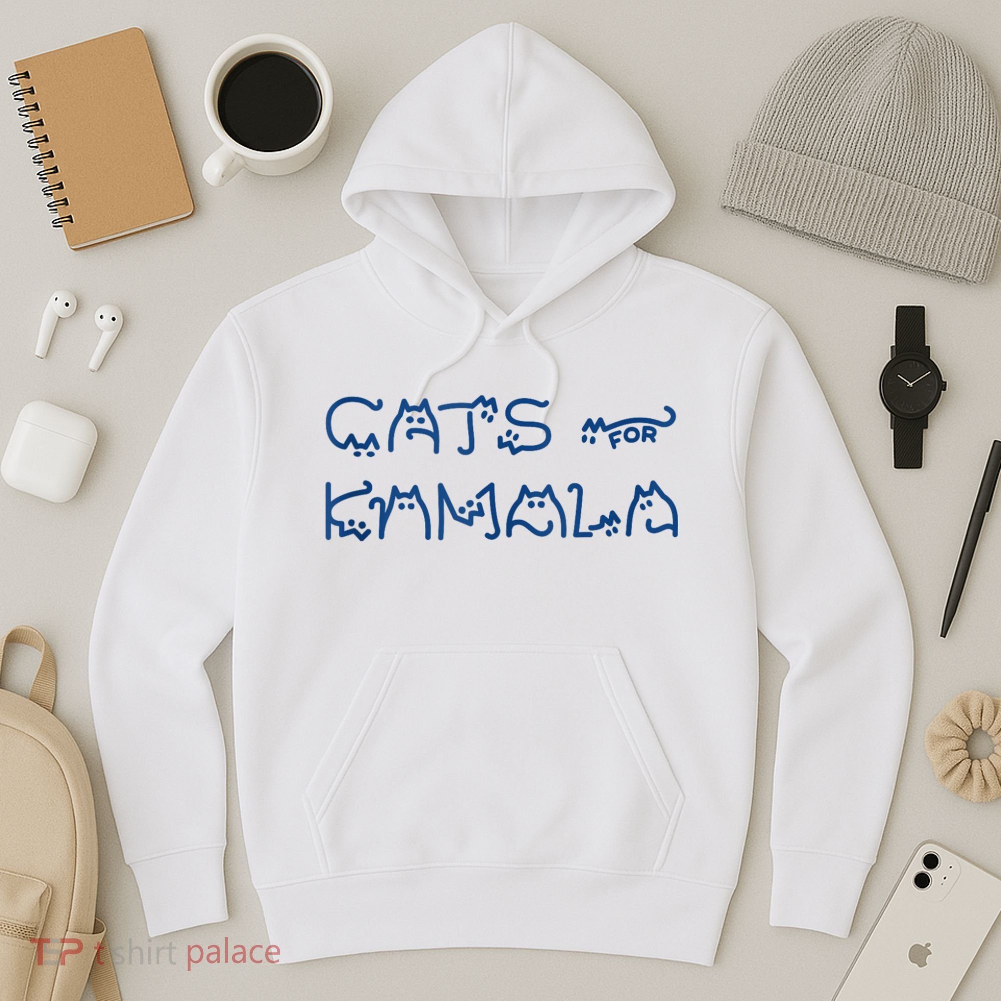 Cat Ladies For Kamala Cat Typography Alphabet Cute Simple Hoodie