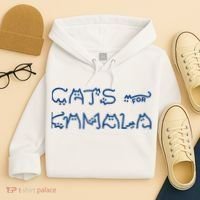Cat Ladies For Kamala Cat Typography Alphabet Cute Simple Hoodie thumb 4