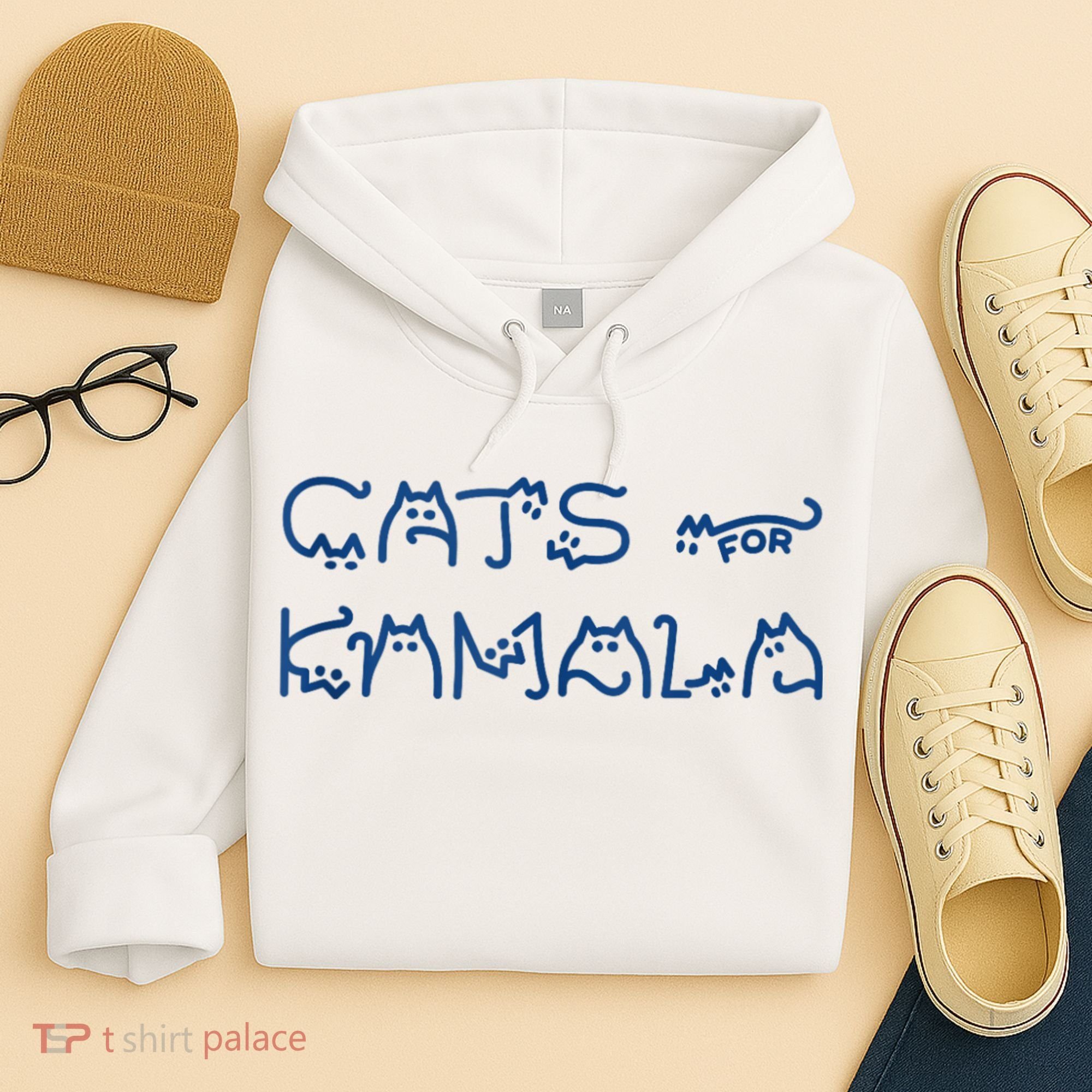 Cat Ladies For Kamala Cat Typography Alphabet Cute Simple Hoodie