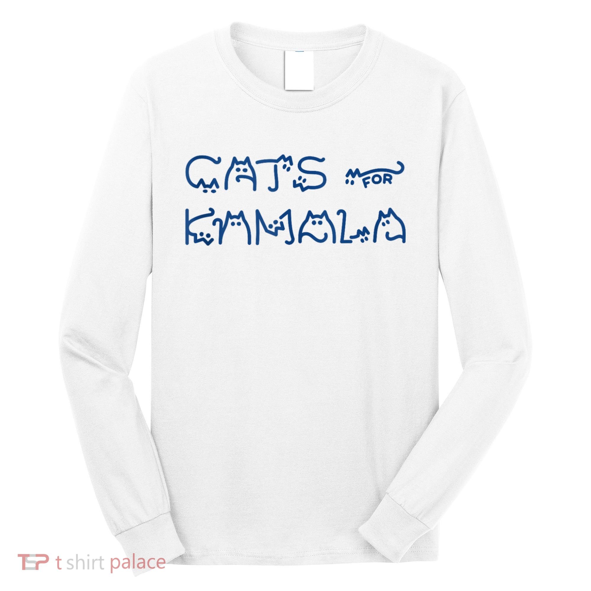 Cat Ladies For Kamala Cat Typography Alphabet Cute Simple Long Sleeve Shirt
