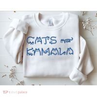 Cat Ladies For Kamala Cat Typography Alphabet Cute Simple Sweatshirt thumb 2