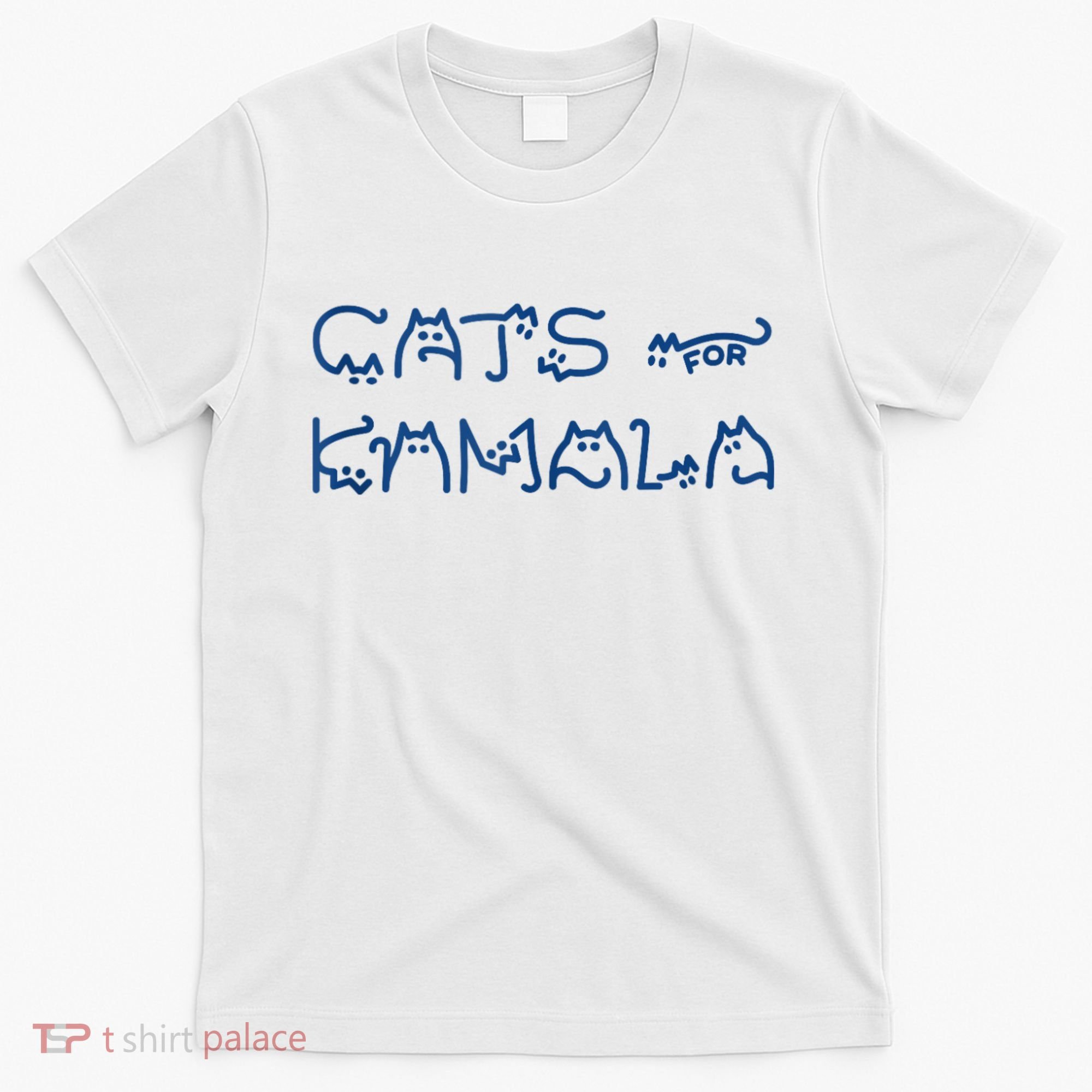 Cat Ladies For Kamala Cat Typography Alphabet Cute Simple T-Shirt