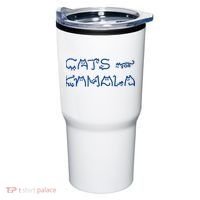 Cat Ladies For Kamala Cat Typography Alphabet Cute Simple Tumbler thumb 0