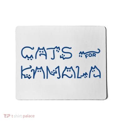 Cat Ladies For Kamala Cat Typography Alphabet Cute Simple Mousepad