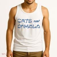Cat Ladies For Kamala Cat Typography Alphabet Cute Simple Tank Top thumb 3