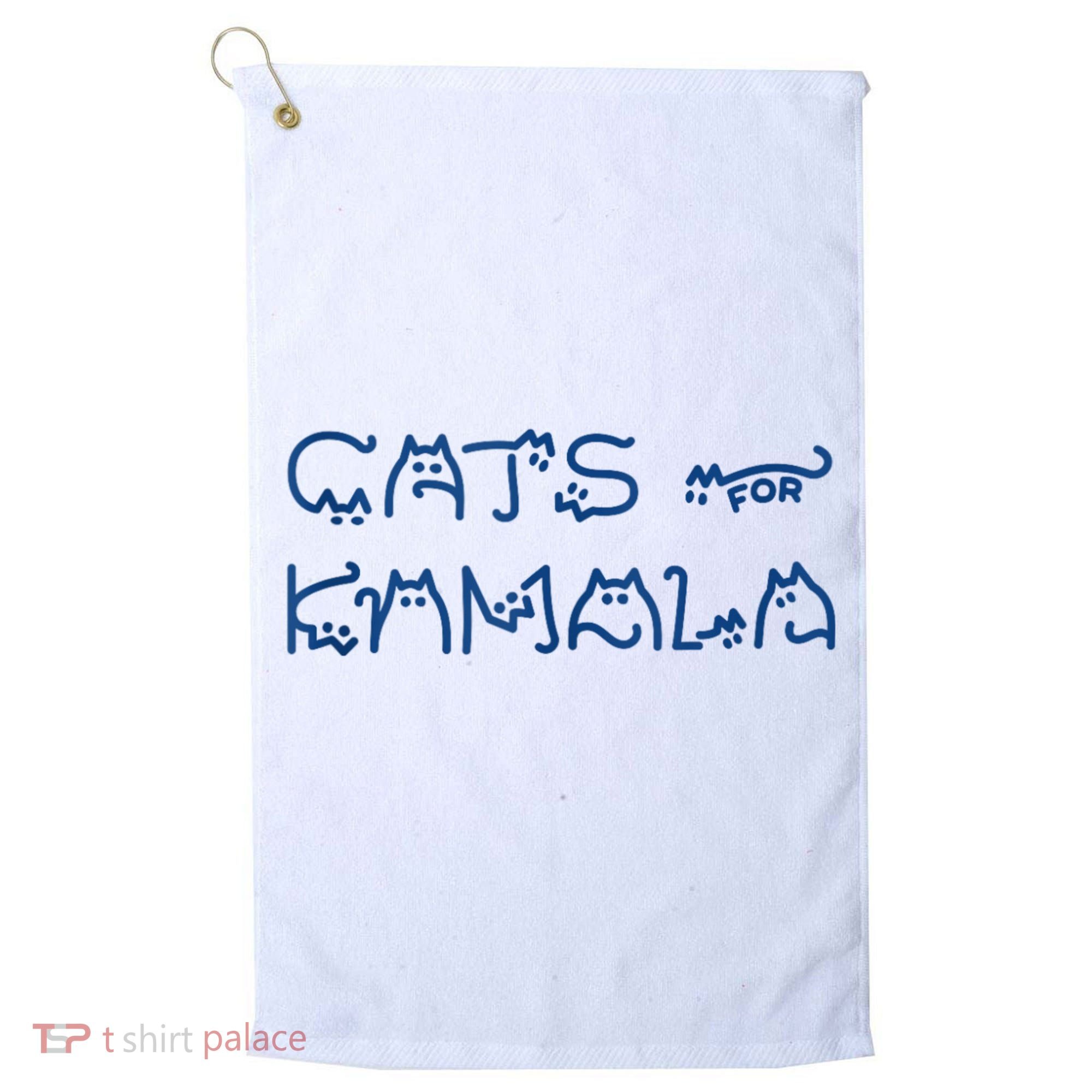 Cat Ladies For Kamala Cat Typography Alphabet Cute Simple Golf Towel