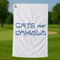 Cat Ladies For Kamala Cat Typography Alphabet Cute Simple Golf Towel thumb 1