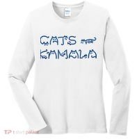 Cat Ladies For Kamala Cat Typography Alphabet Cute Simple Women's Long Sleeve Shirt thumb 0