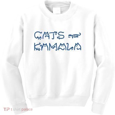 Cat Ladies For Kamala Cat Typography Alphabet Cute Simple Kids Sweatshirt