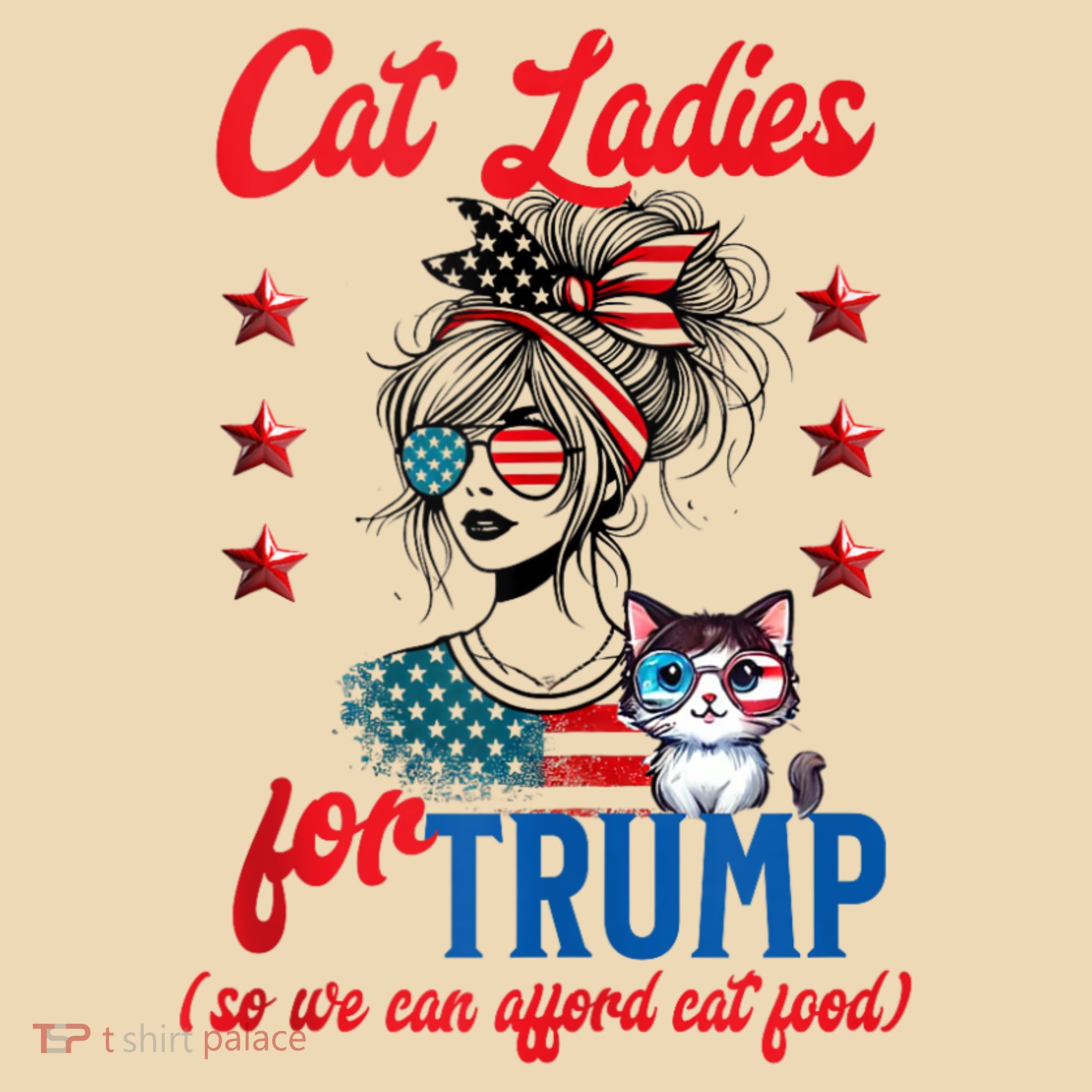Cat Lady For Trump Funny Political Tote Bag