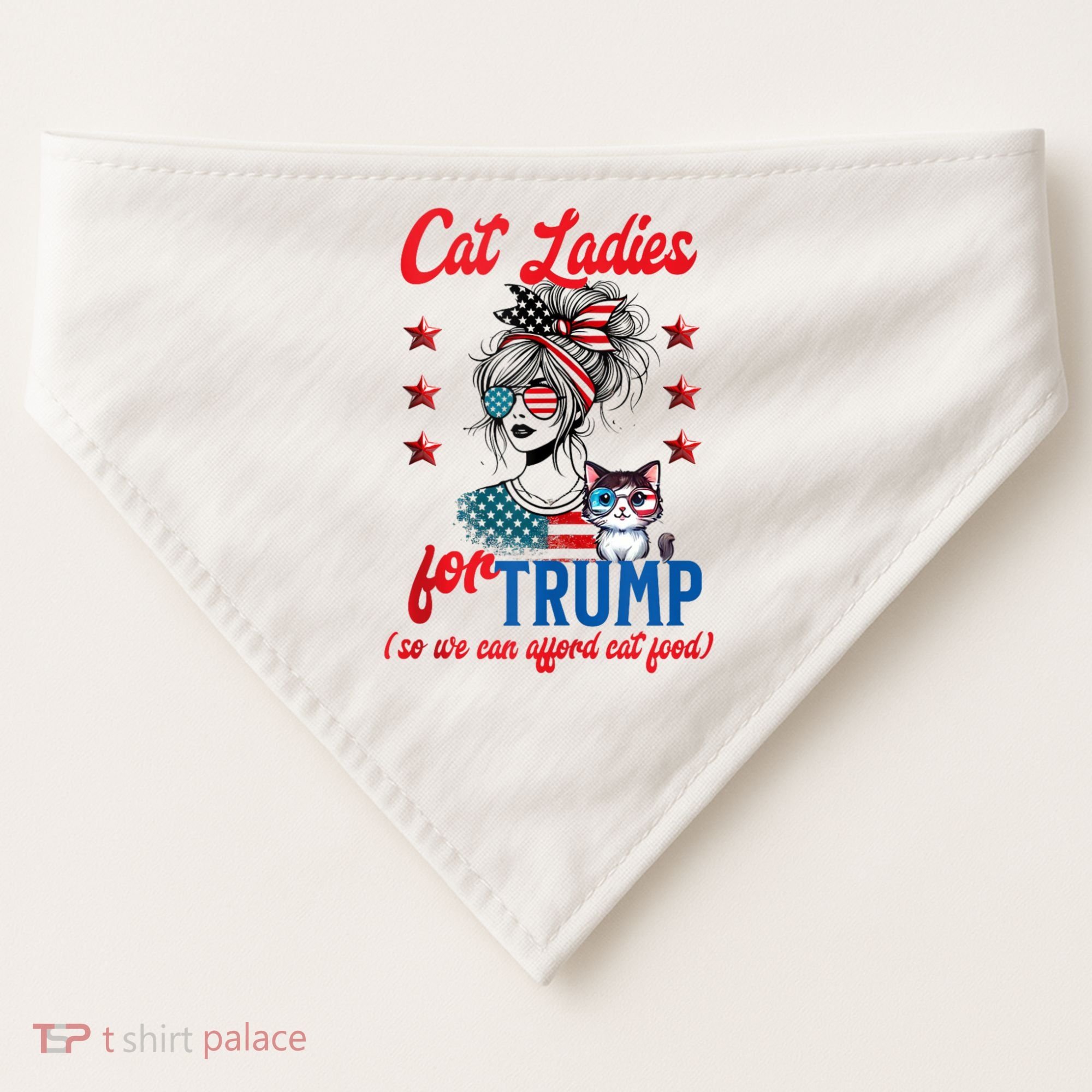 Cat Lady For Trump Funny Political USA-Made Doggie Bandana