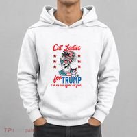 Cat Lady For Trump Funny Political Hoodie thumb 0