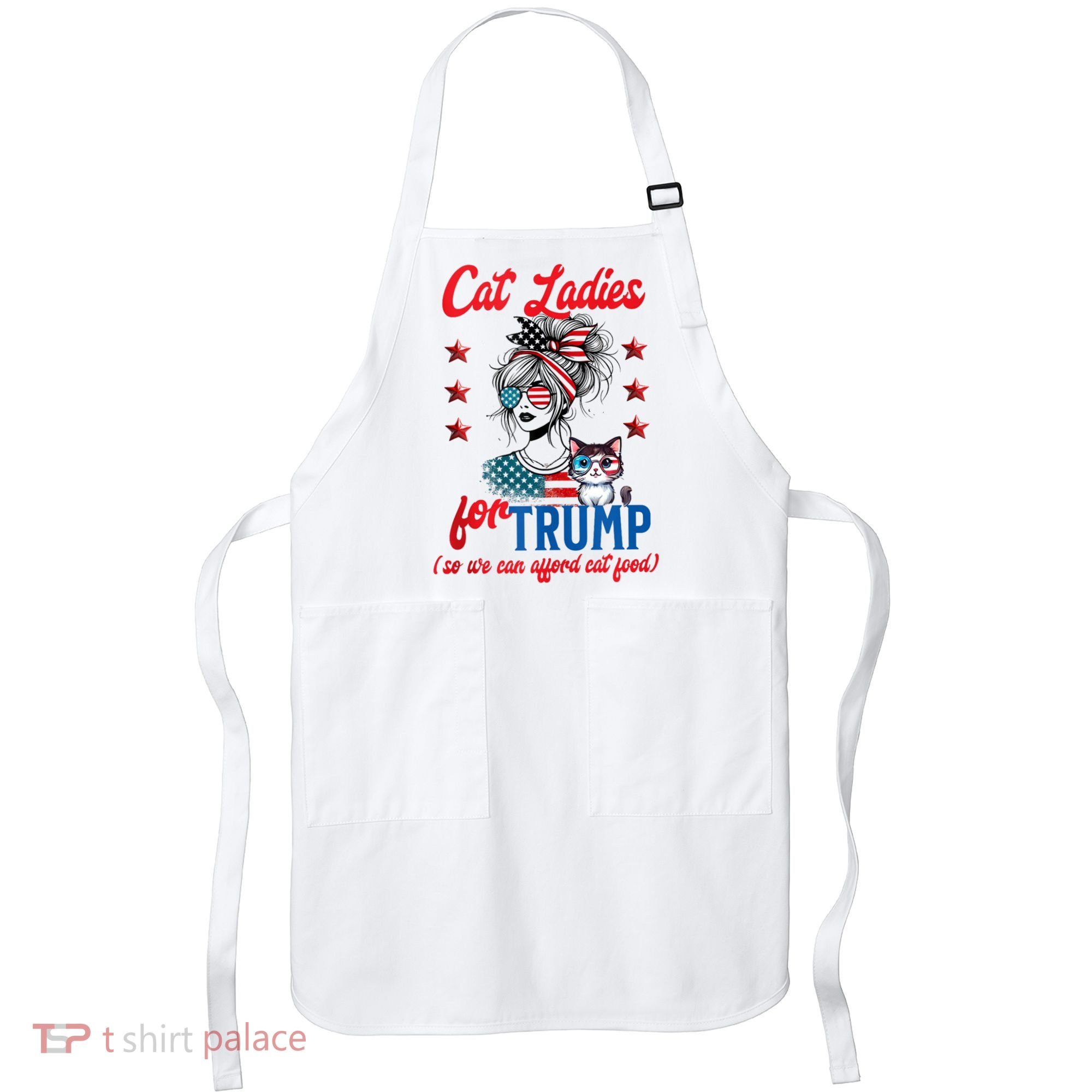 Cat Lady For Trump Funny Political Apron