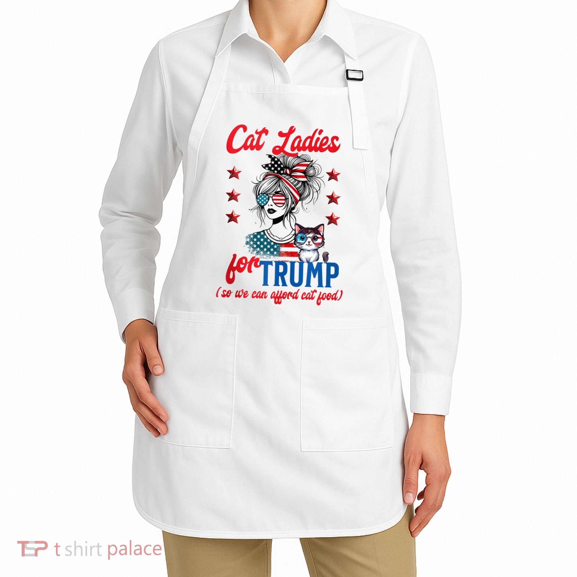 Cat Lady For Trump Funny Political Apron