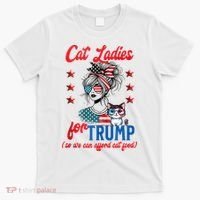 Cat Lady For Trump Funny Political T-Shirt thumb 0