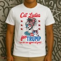 Cat Lady For Trump Funny Political T-Shirt thumb 3