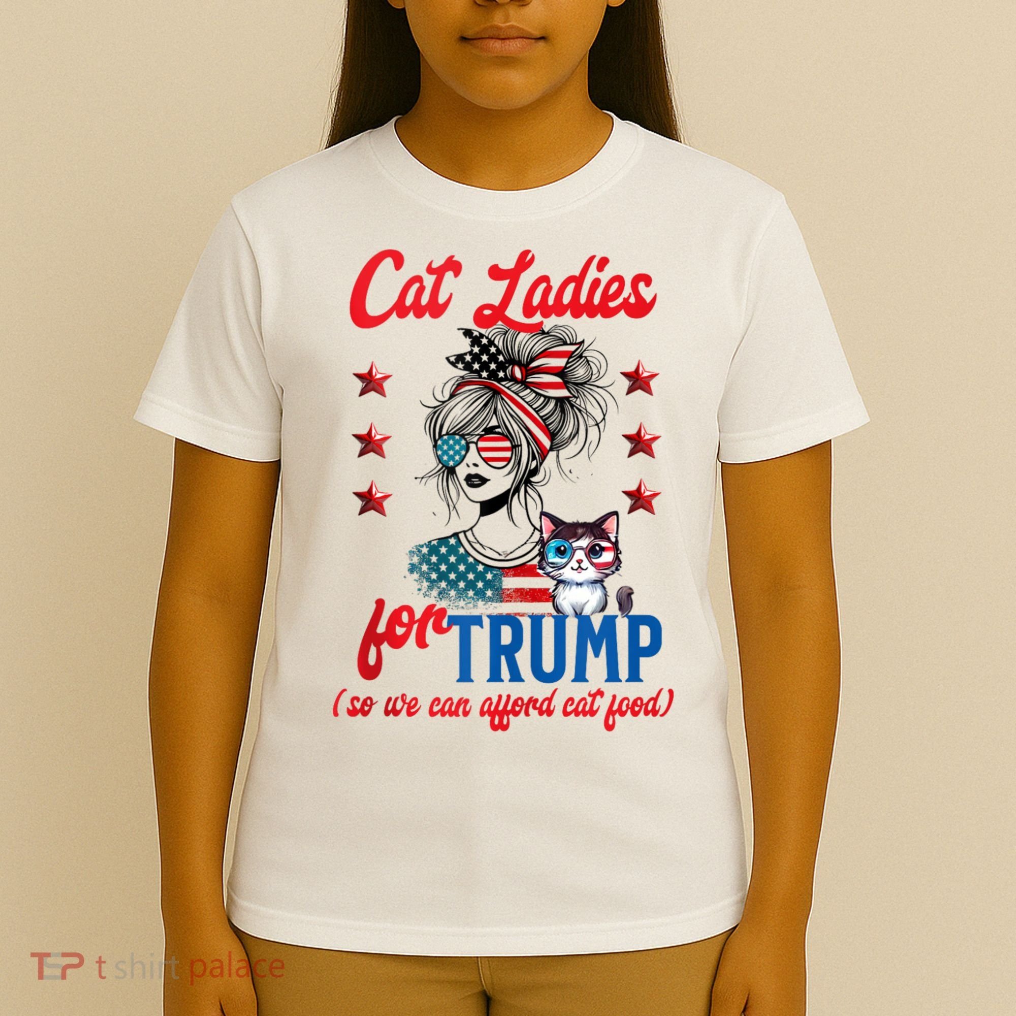 Cat Lady For Trump Funny Political T-Shirt