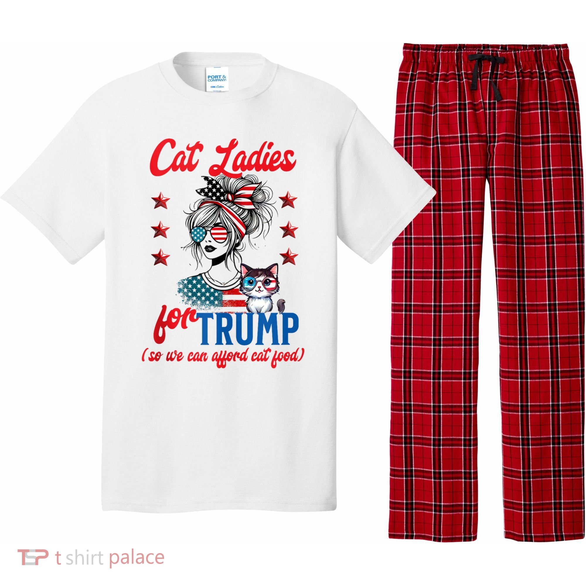Cat Lady For Trump Funny Political Pajama Set