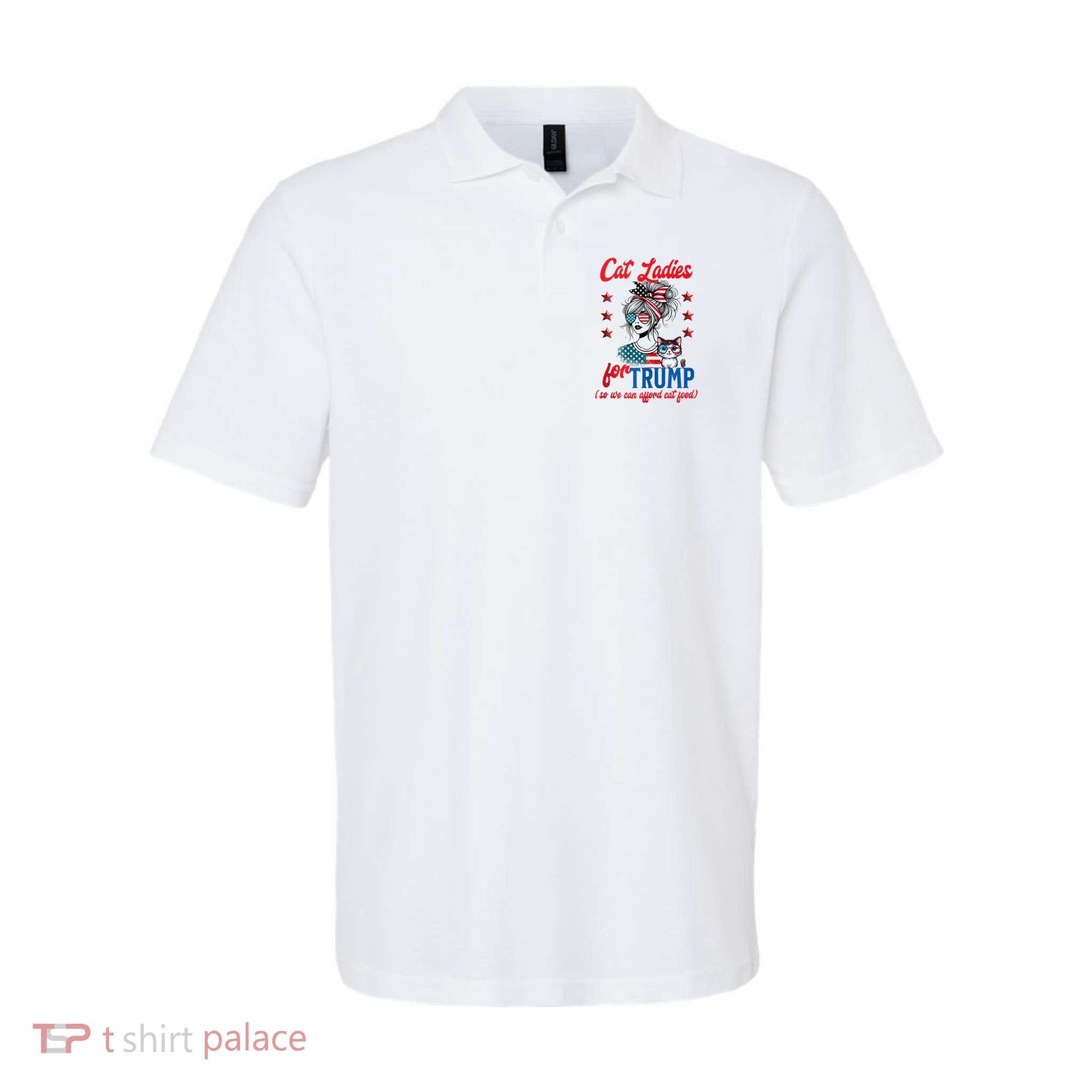 Cat Lady For Trump Funny Political Polo