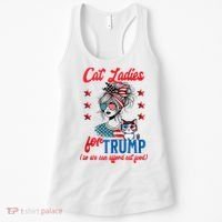 Cat Lady For Trump Funny Political Women's Tank Top thumb 0